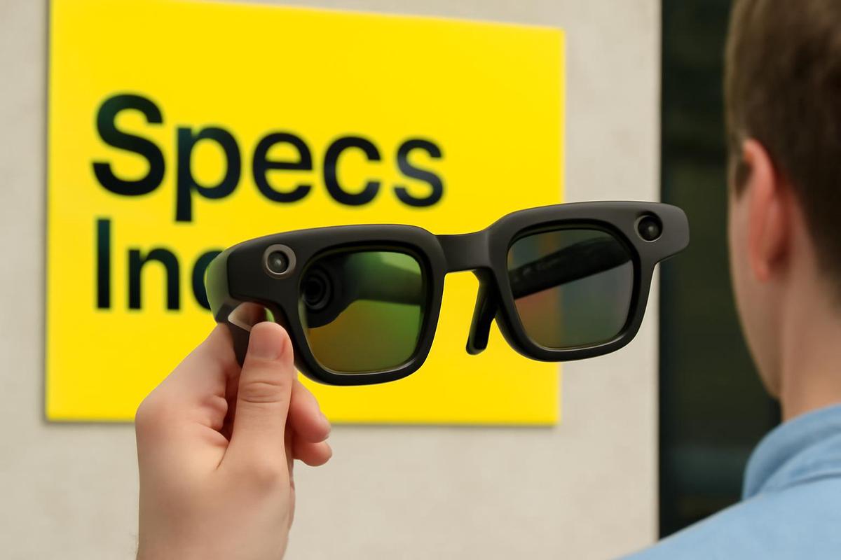 Mujer usando las gafas Specs de Snap