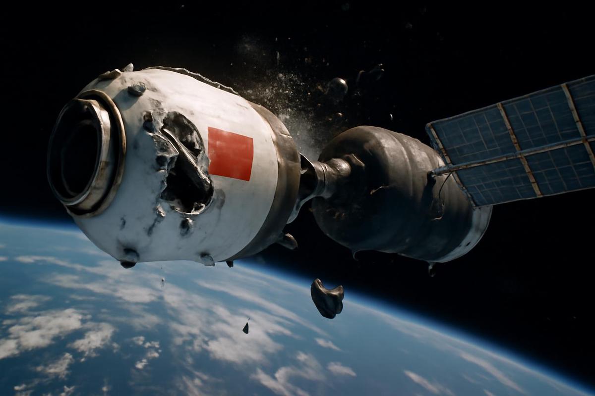 Impacto de escombros espaciales en la nave Shenzhou-20