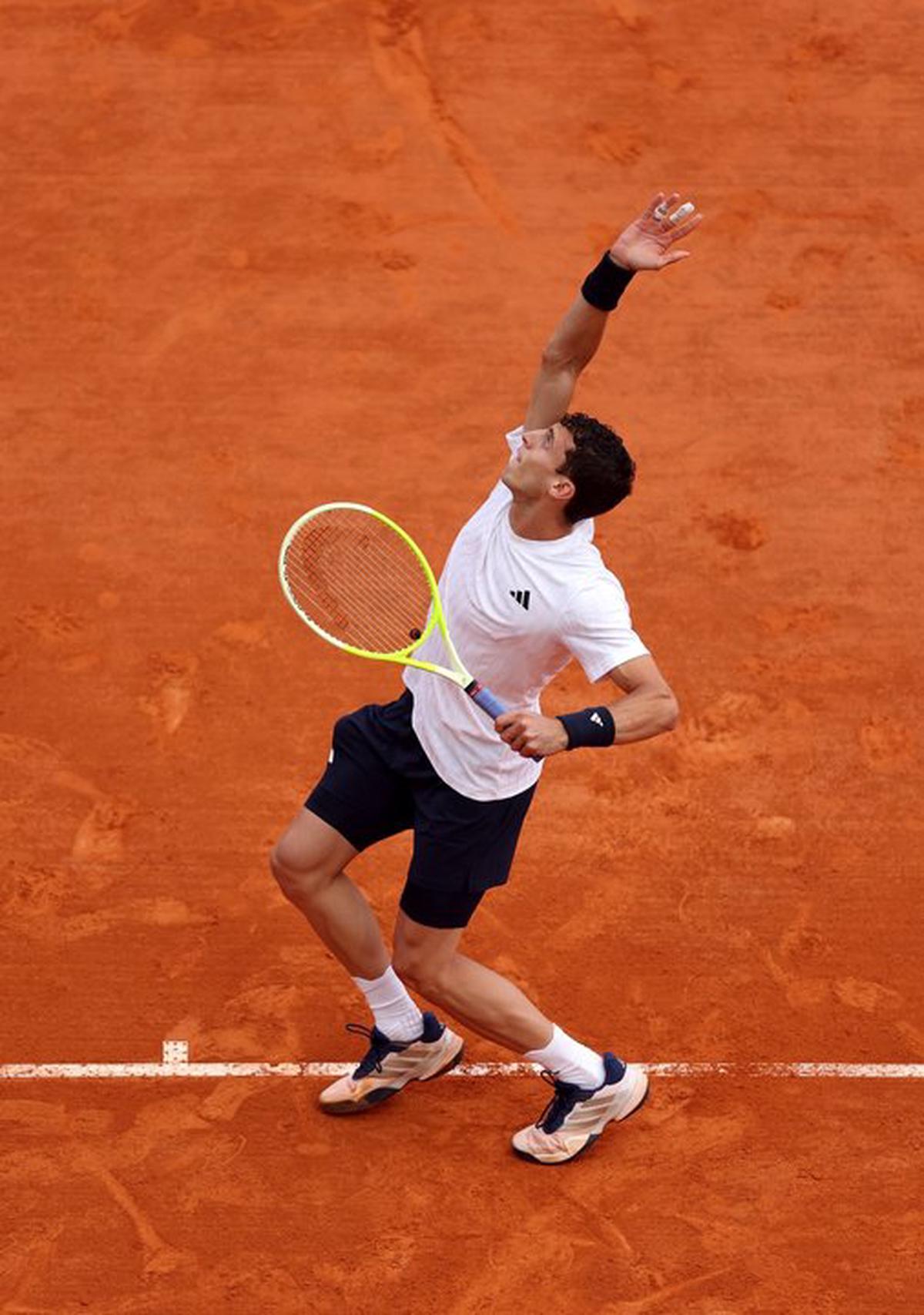 Juan Manuel Cerúndolo durante su triunfo en la tercera ronda de Roland Garros.