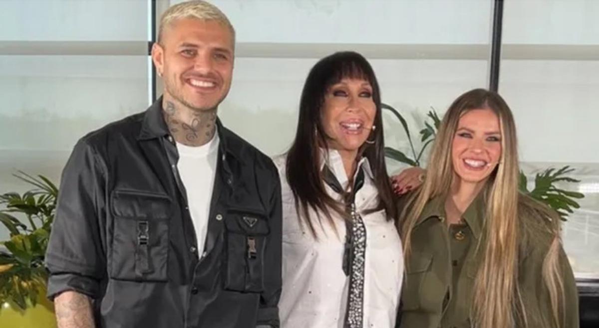 Mauro Icardi, Moria Casán y la China Suárez. Foto: Agencia NA-El Trece