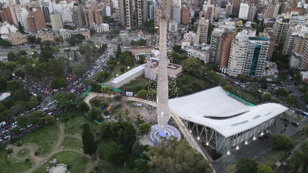 El encendido del Árbol, desde las alturas.