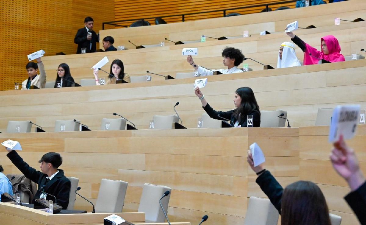 FOTO: Alumnos simularon el modelo de la ONU en la Legislatura. (Foto: Legislatura Córdoba)