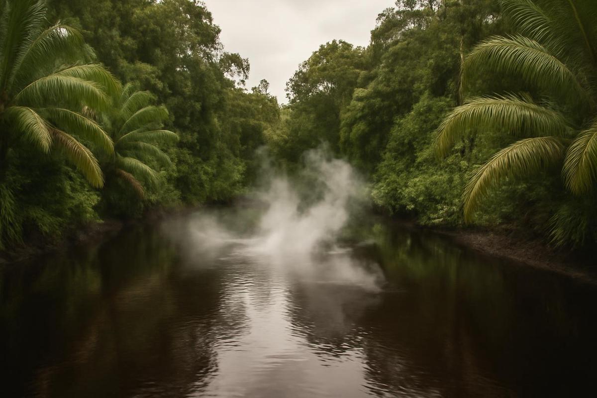 Lagos de aguas negras en el Congo