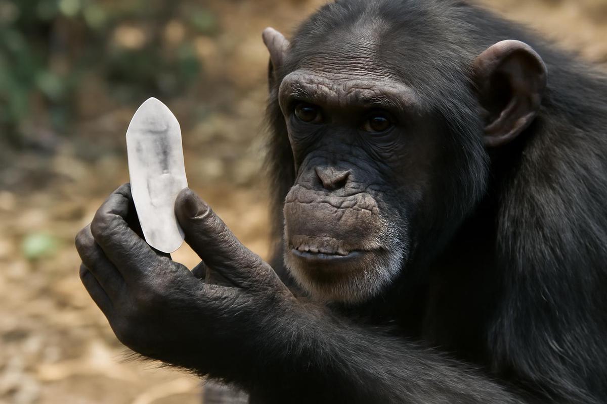 Chimpancés y su fascinación por los cristales