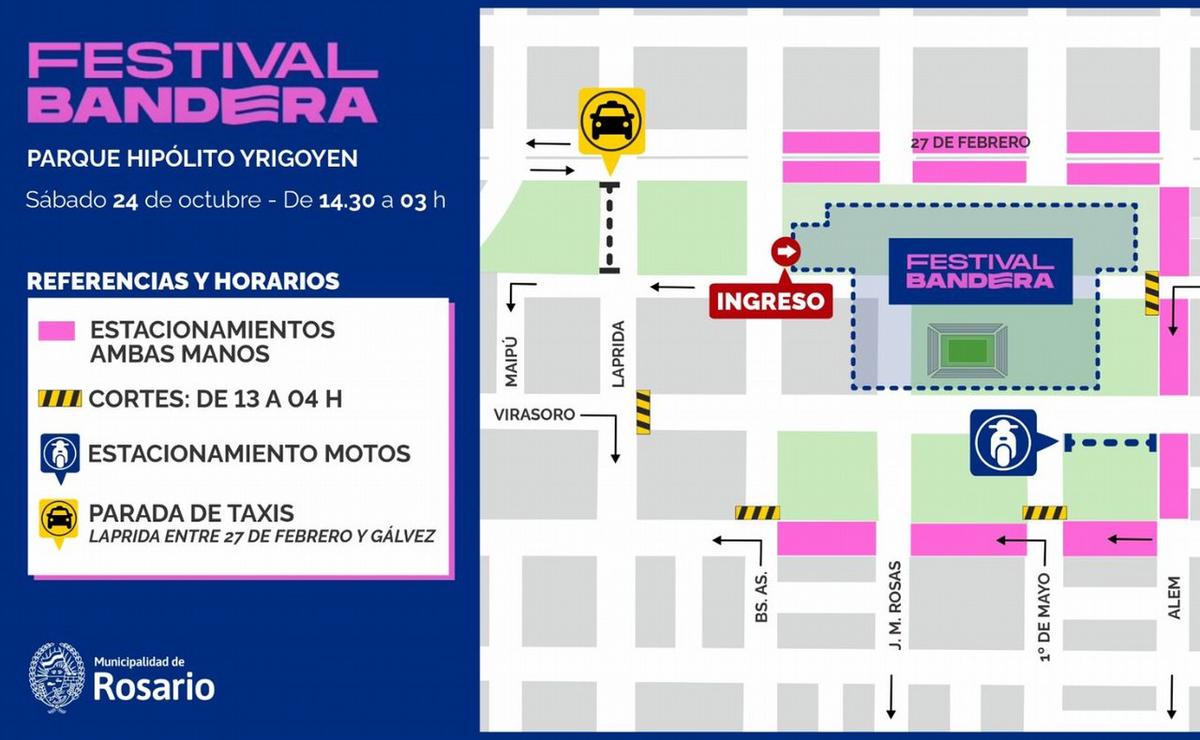Operativo de tránsito alrededor del Festival Bandera.