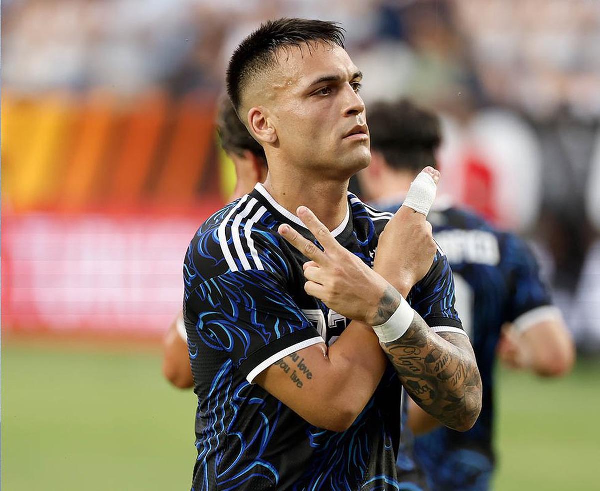 Lautaro Martínez celebra uno de sus goles ante Honduras.