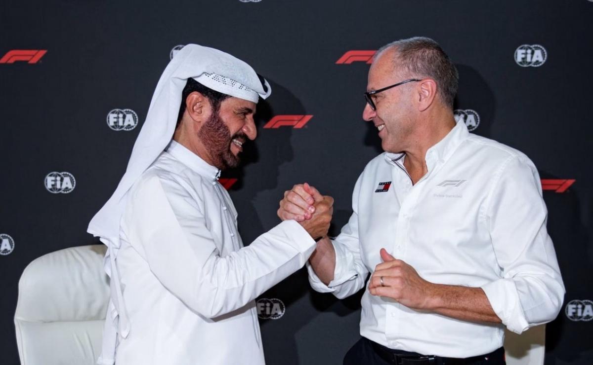 El presidente de FIA, Ben Sulayem y el de F1, Domenicali