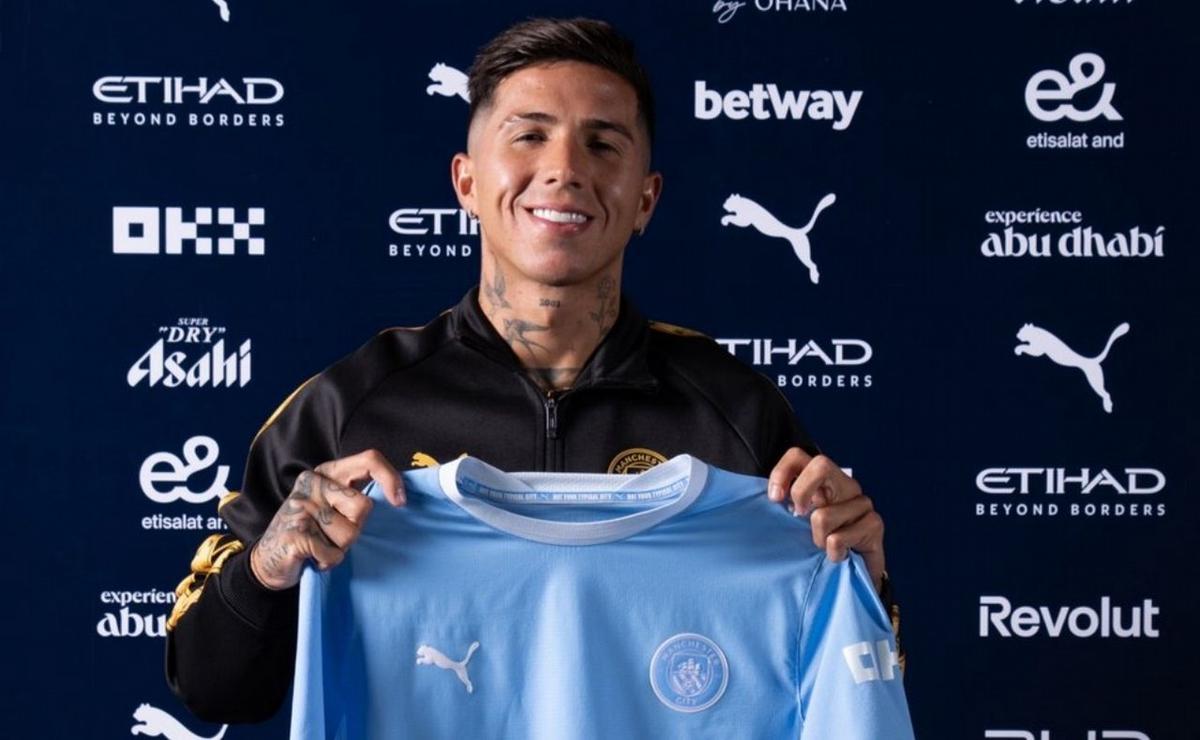 Enzo Fernández, presentado en Manchester City.