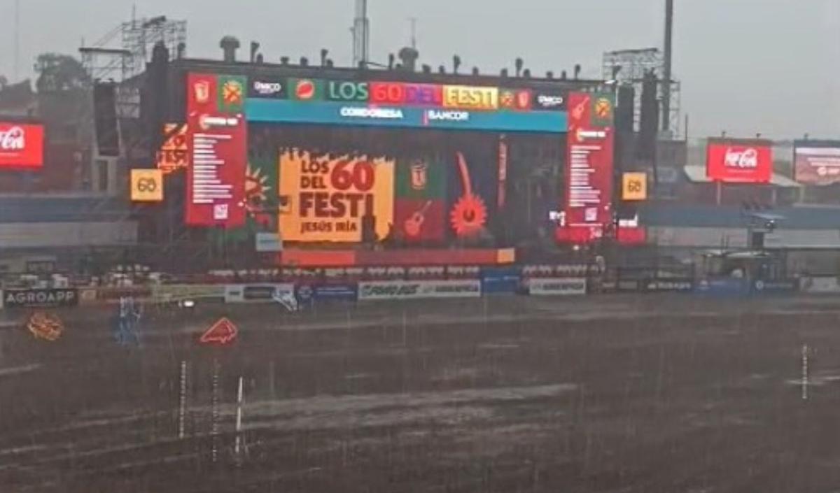 El agua caída en el predio y el pronóstico obligaron a cancelar la velada.