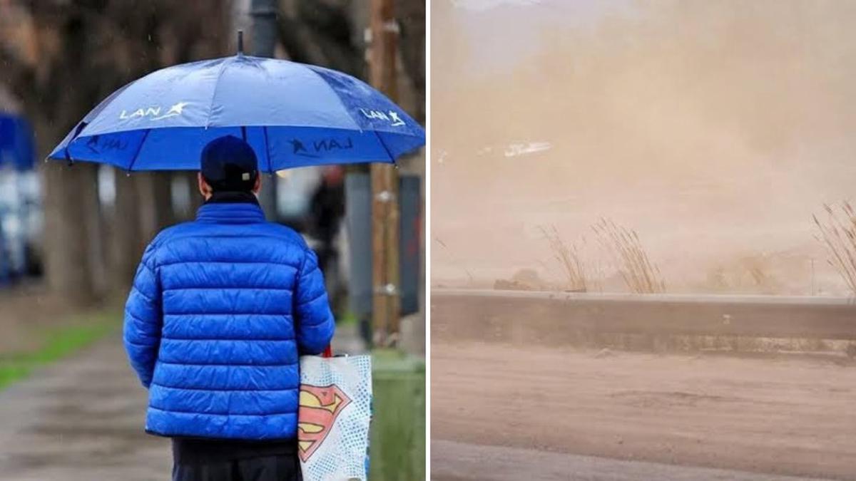 Alerta roja en Neuquén por lluvias y Mendoza suspende clases por viento Zonda