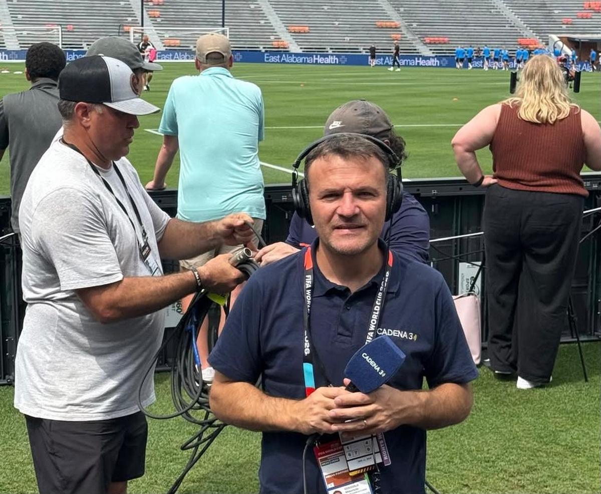 Mauricio Coccolo, en la cobertura del Mundial.