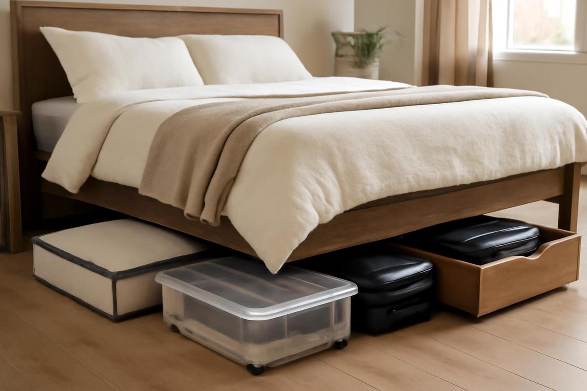 Almacenamiento inteligente bajo la cama