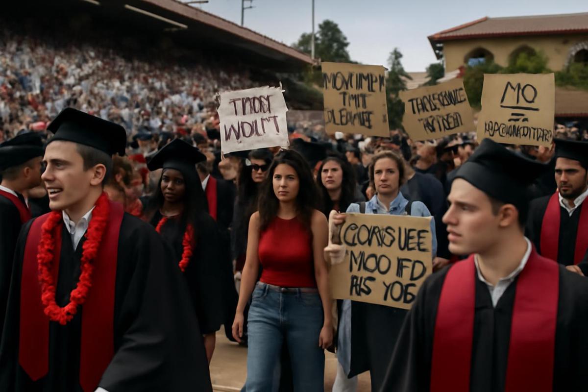 Protesta en la graduación de Stanford