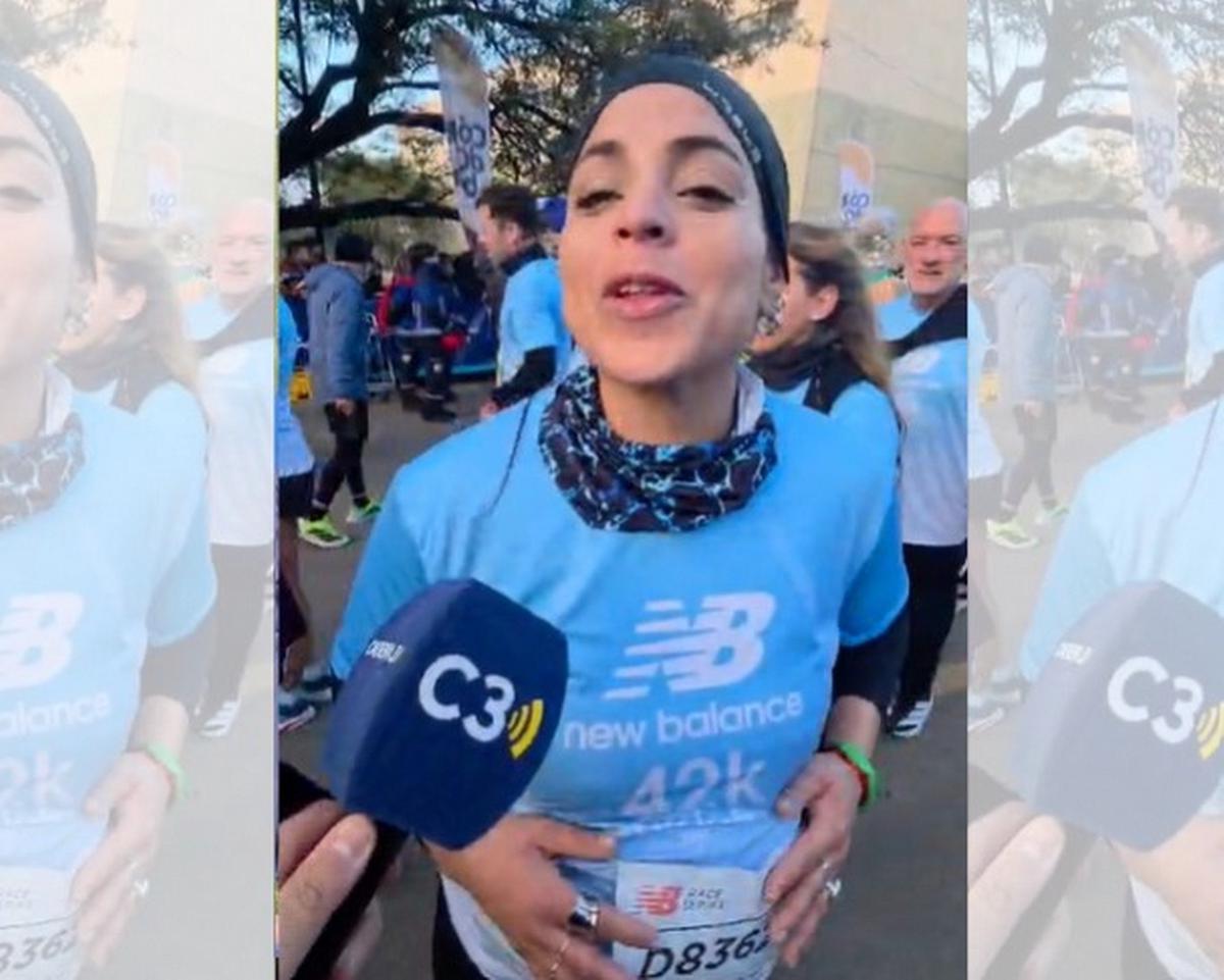 Micaela completó la carrera de 21 kilómetros con un embarazo de ocho meses.