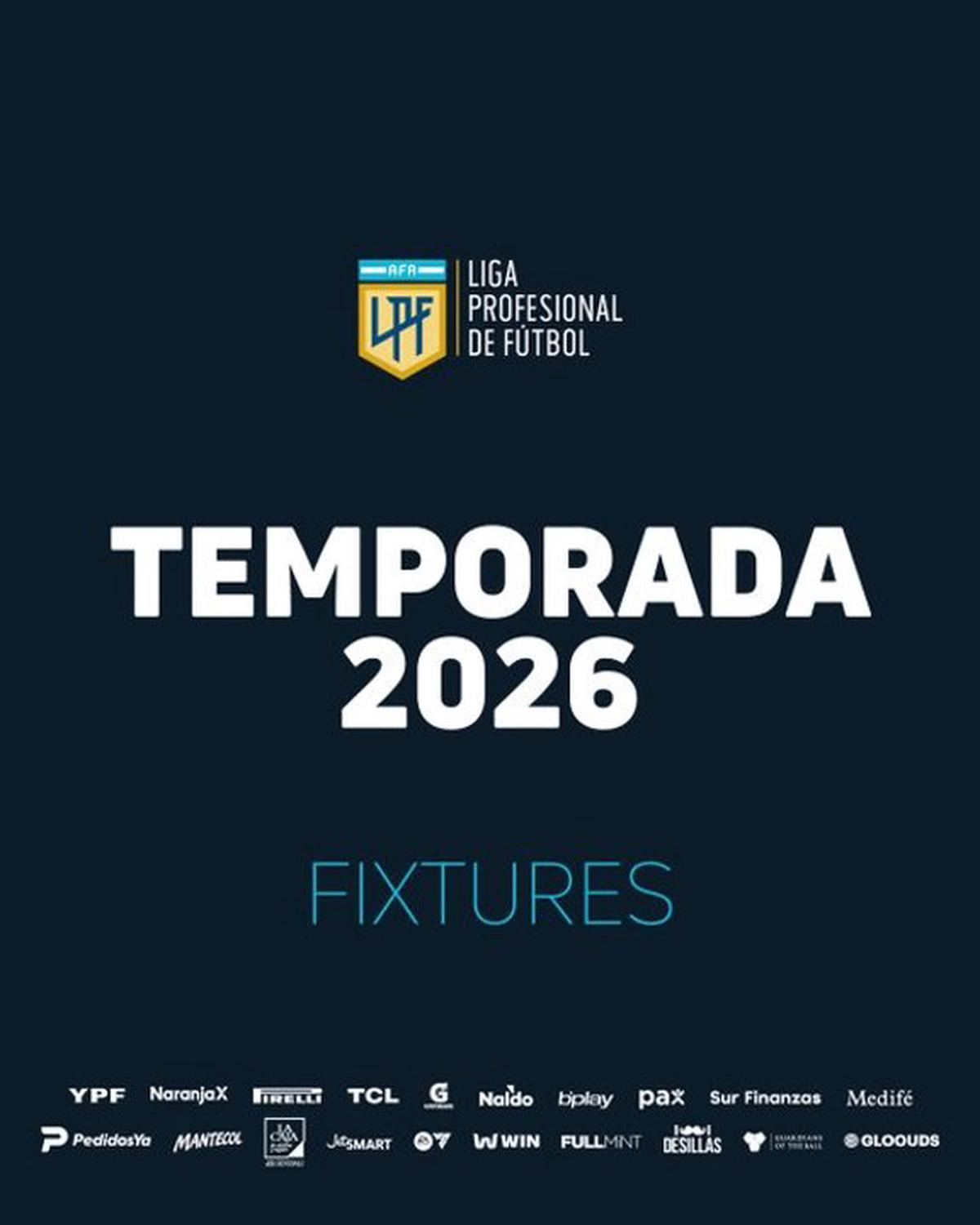 Se dio a conocer el fixture para el Torneo Apertura 2026. (Foto NA: @LigaAFA)