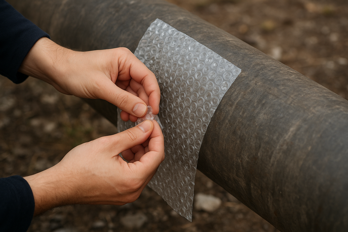 Bubble wrap utilizado en pruebas acústicas