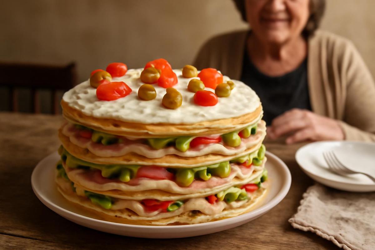 Torre de Panqueques Primavera: receta festiva