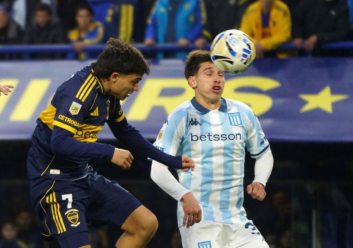 Imagen del último partido entre Boca y Racing que terminó en empate 1-1.