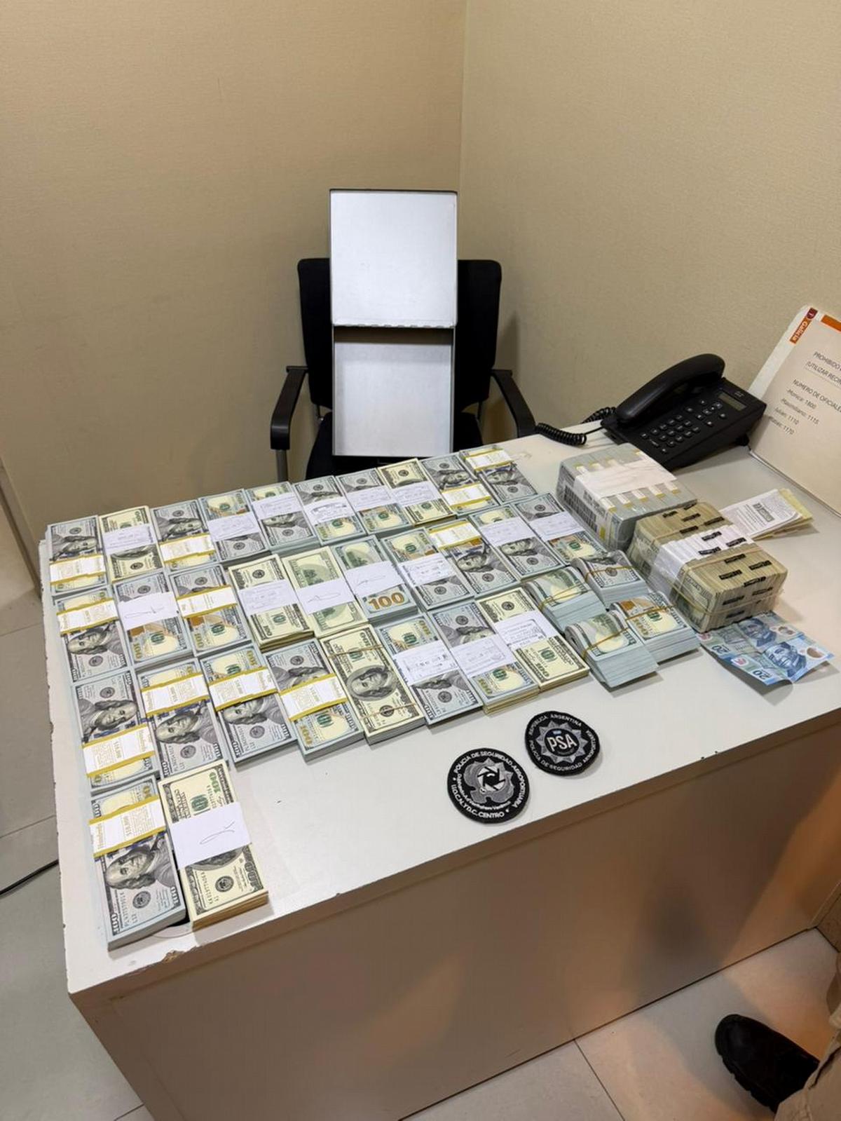 La impresionante suma de dinero que se secuestró. (PSA)