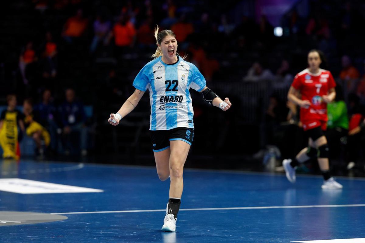 Argentina le ganó 30-29 a Túnez. Foto: Agencia NA (@CAHandball)