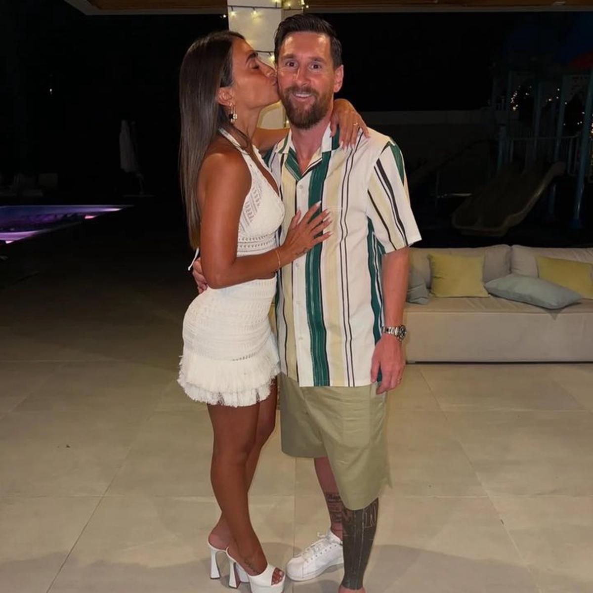 Antonella y Messi. Foto: Agencia NA/ redes sociales.