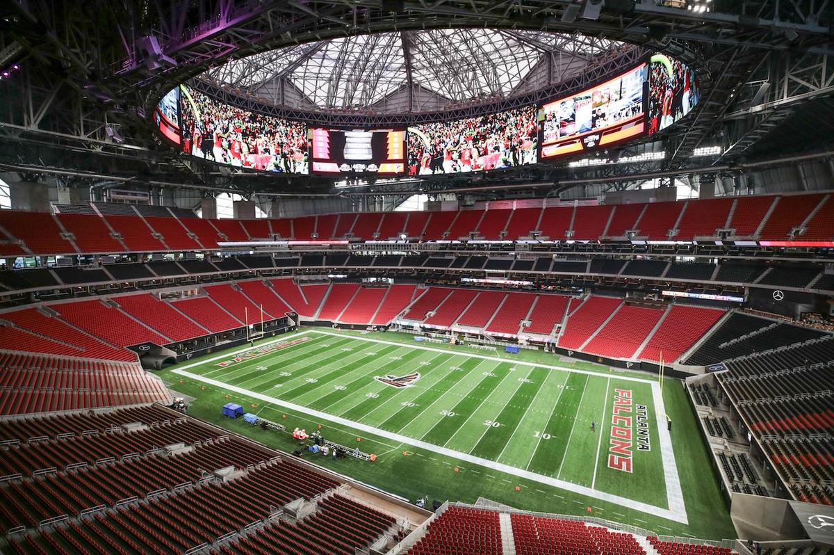 El Mercedes Benz Stadium, imponente estadio de Atlanta.