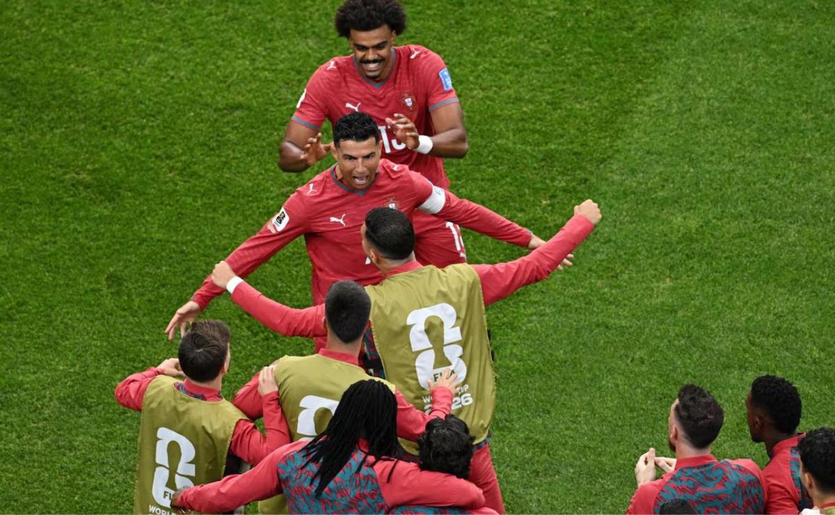 Ronaldo celebra su primer gol en el Mundial 2026. (Foto:AP)