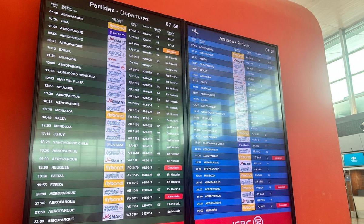 FOTO: Vuelos cancelados y demoras de FlyBondi en Córdoba. (Lucía González/Cadena 3)