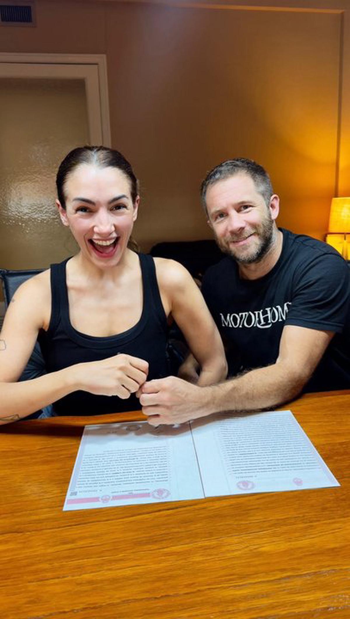 Posteo de Thelma Fardin y Nicolás Riera.