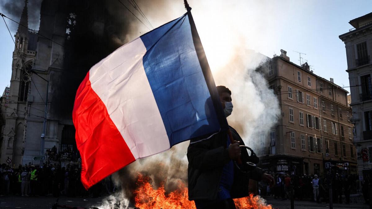 Masiva ola de protestas en Francia. Foto: France24.
