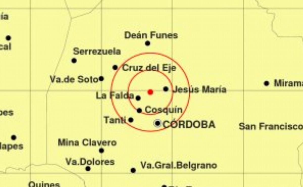 FOTO: Un cuarto temblor tuvo lugar en Córdoba en menos de 48 horas. (INPRES)