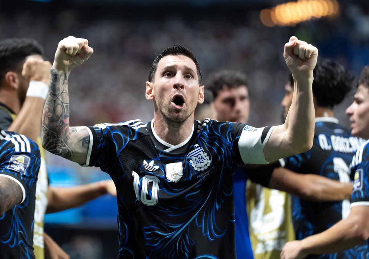 Messi celebra el pase a la final del Mundial 2026.