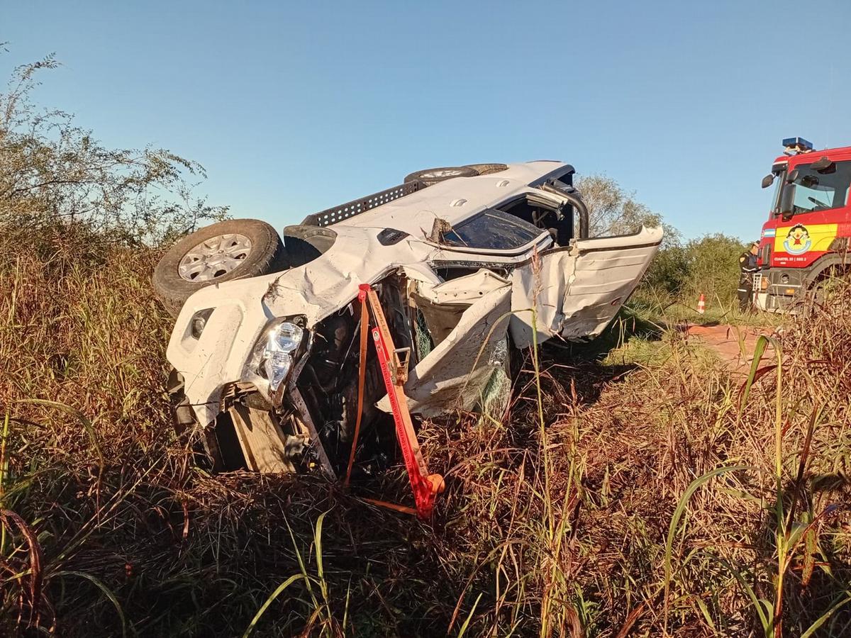 El accidente ocurrió en la Ruta 35 (Foto: Bomberos Voluntarios de Vicuña Mackenna).