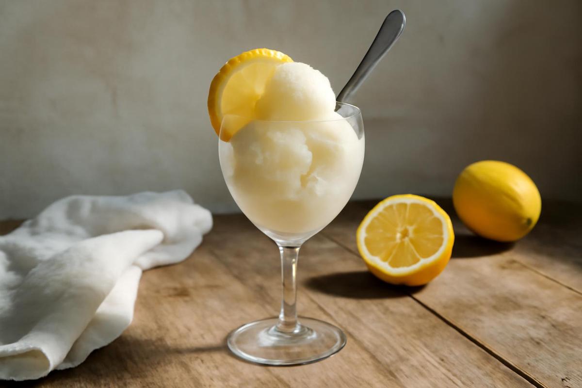 Sorbete de limón, un clásico refrescante