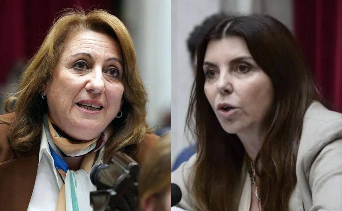 FOTO: Mónica Fein y Germana Figueroa Casas, con miradas opuestas.