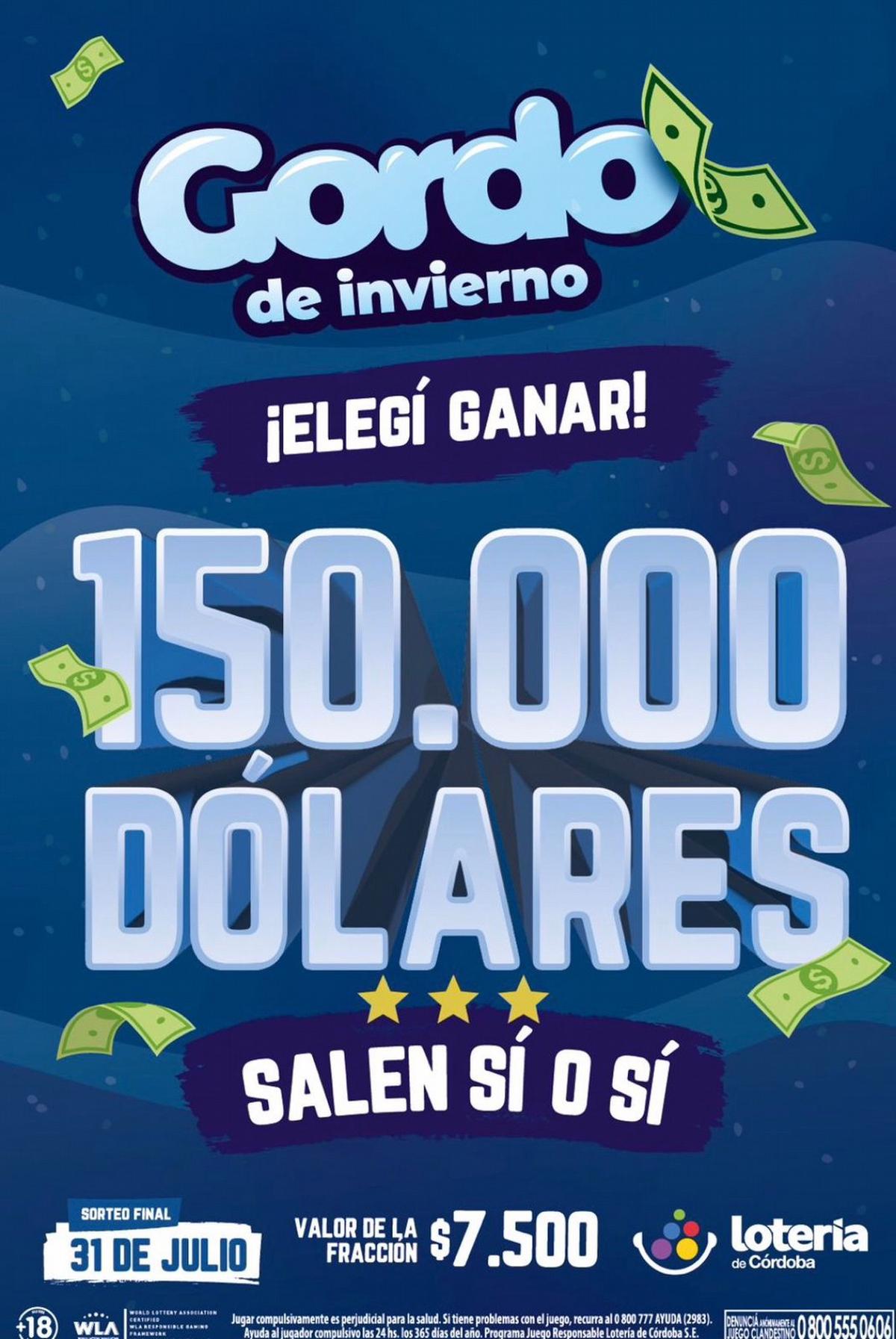 El premio principal se viene en ¡Dólares!