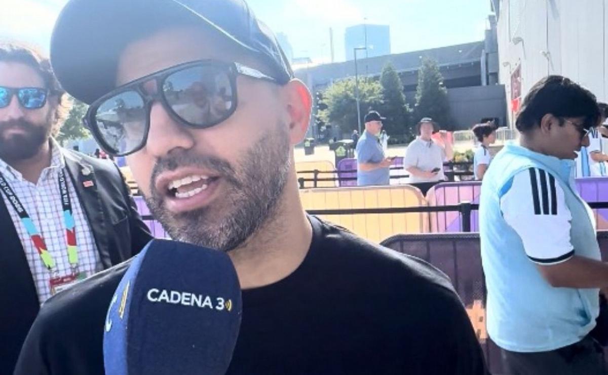 Kun Agüero en Cadena 3 Rosario.