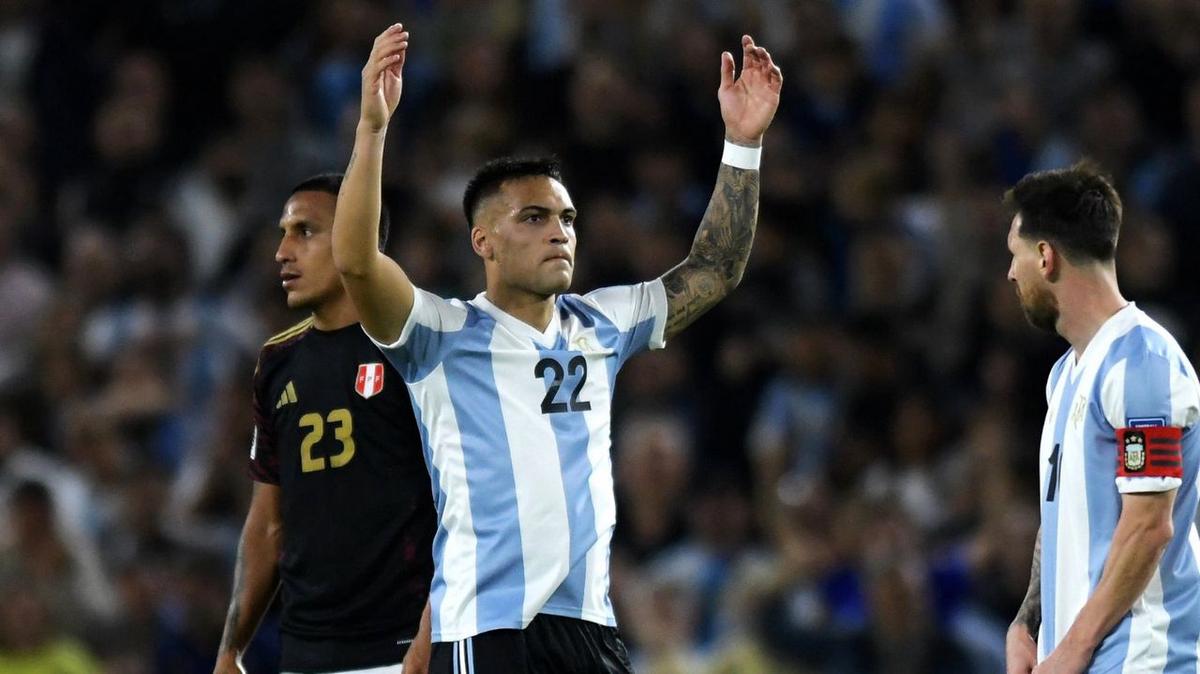 FOTO: Lautaro celebra su golazo ante Perú. (Foto:X)