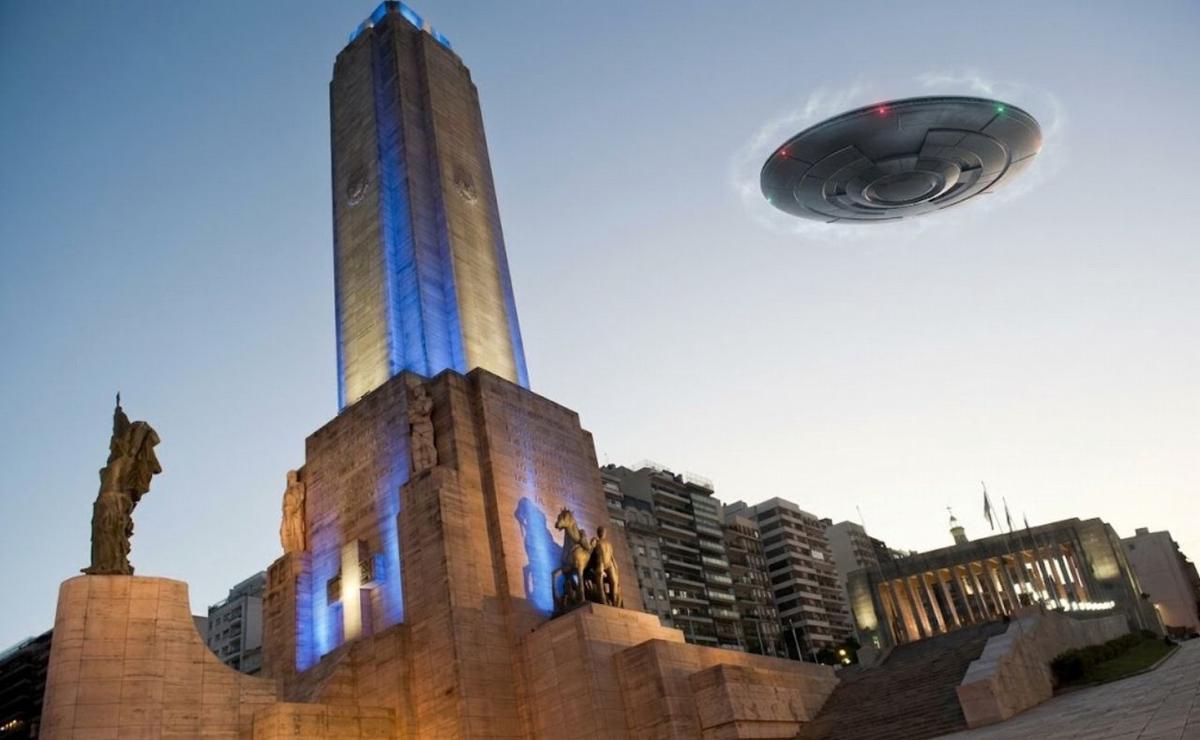 Imagen crada con IA: OVNIS en Rosario