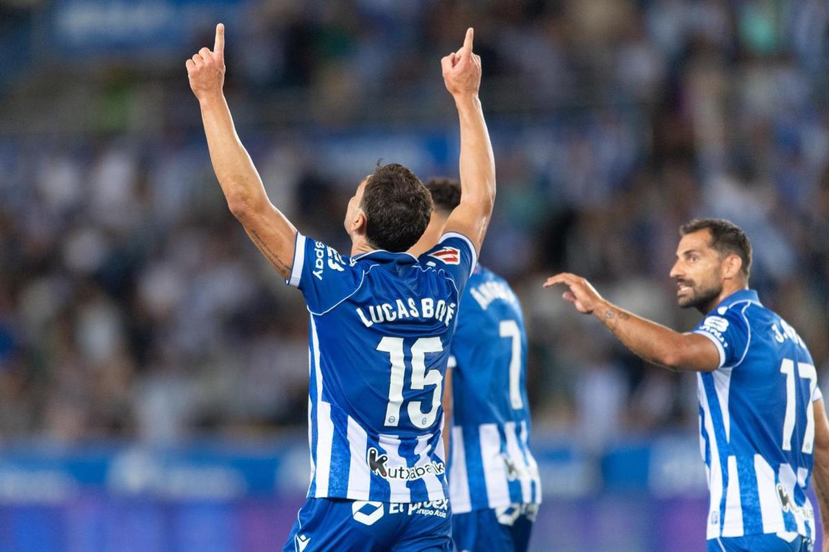 Lucas Boyé festeja el único gol del partido ante el Villarreal.