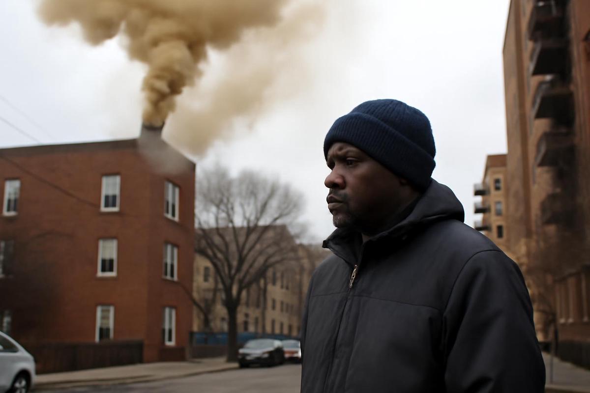 Contaminación del aire por chimeneas en invierno