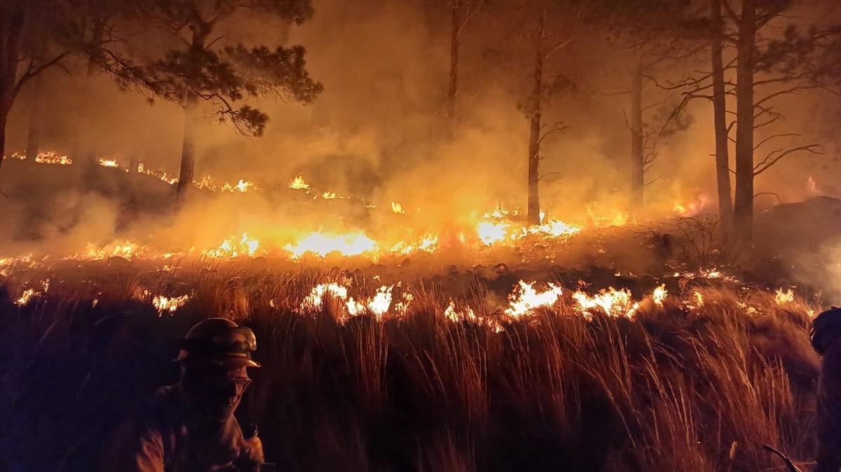 FOTO: Incendios Ascochinga-La Granja (Foto: @brigadamirador)