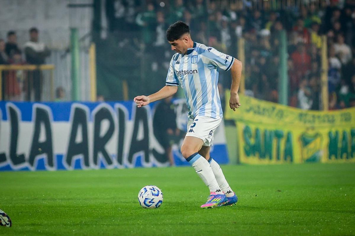 Juan Nardoni, volante central de Racing. (Foto NA: @RacingClub)