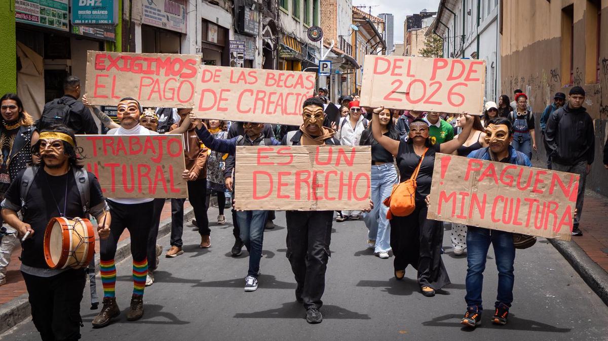 El reclamo por el ajuste en la Cultura movilizó a miles de personas en Bogotá.