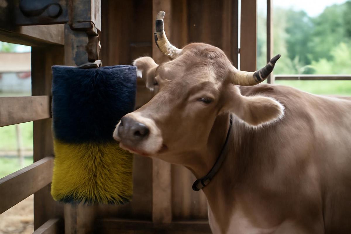 Veronika, la vaca que usa herramientas