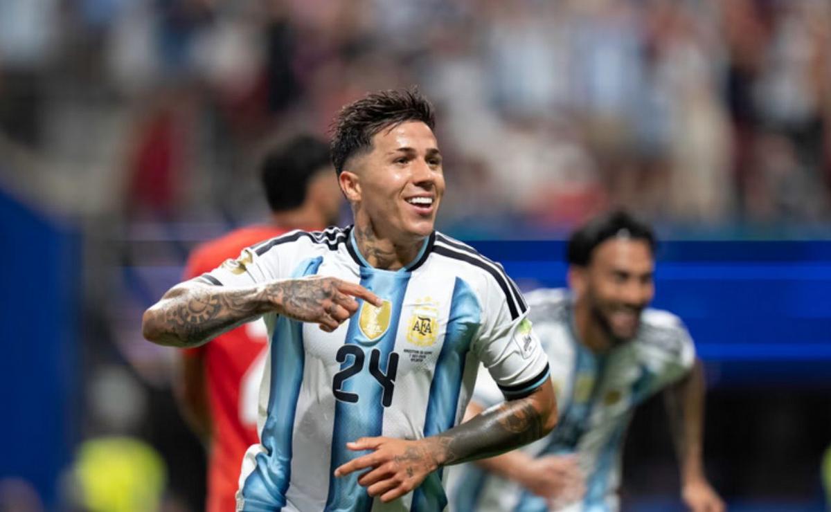 Enzo Fernández anotó el tercero para Argentina.