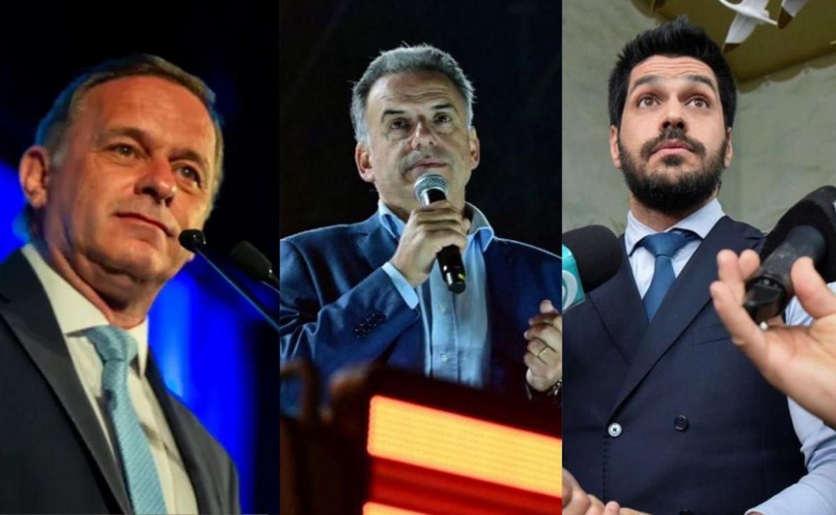 FOTO: Álvaro Delgado, Yamandú Orsi y Andrés Ojeda, los candidatos a presidente de Uruguay