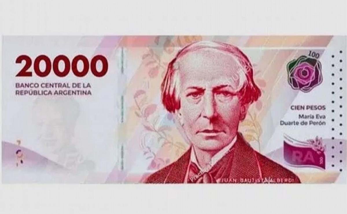 FOTO: El billete de $20 mil entrará en circulación a fines de octubre.