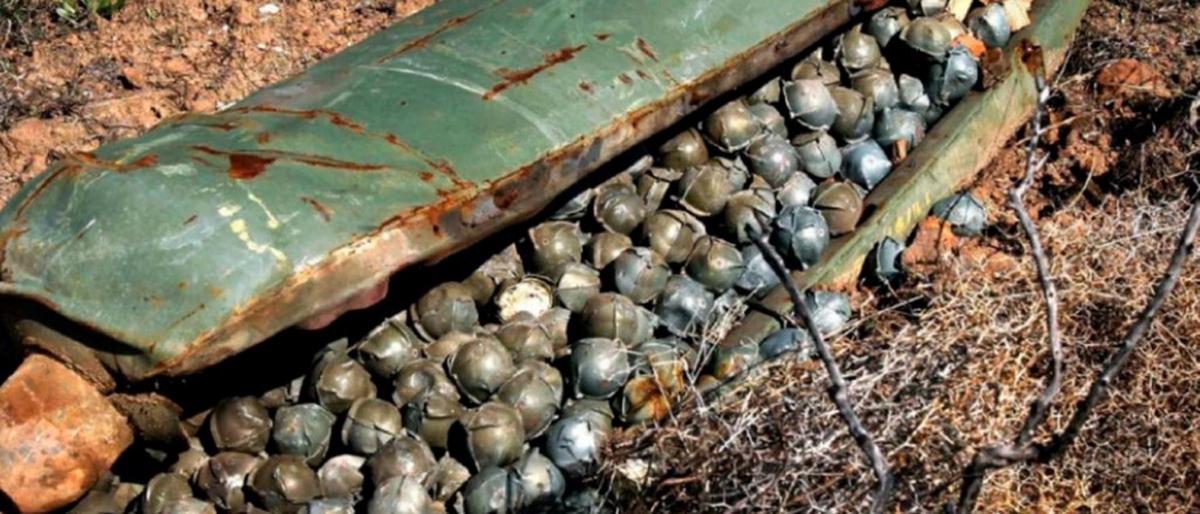 Un tipo de bomba de racimo rusa utilizada en la guerra civil de Siria.