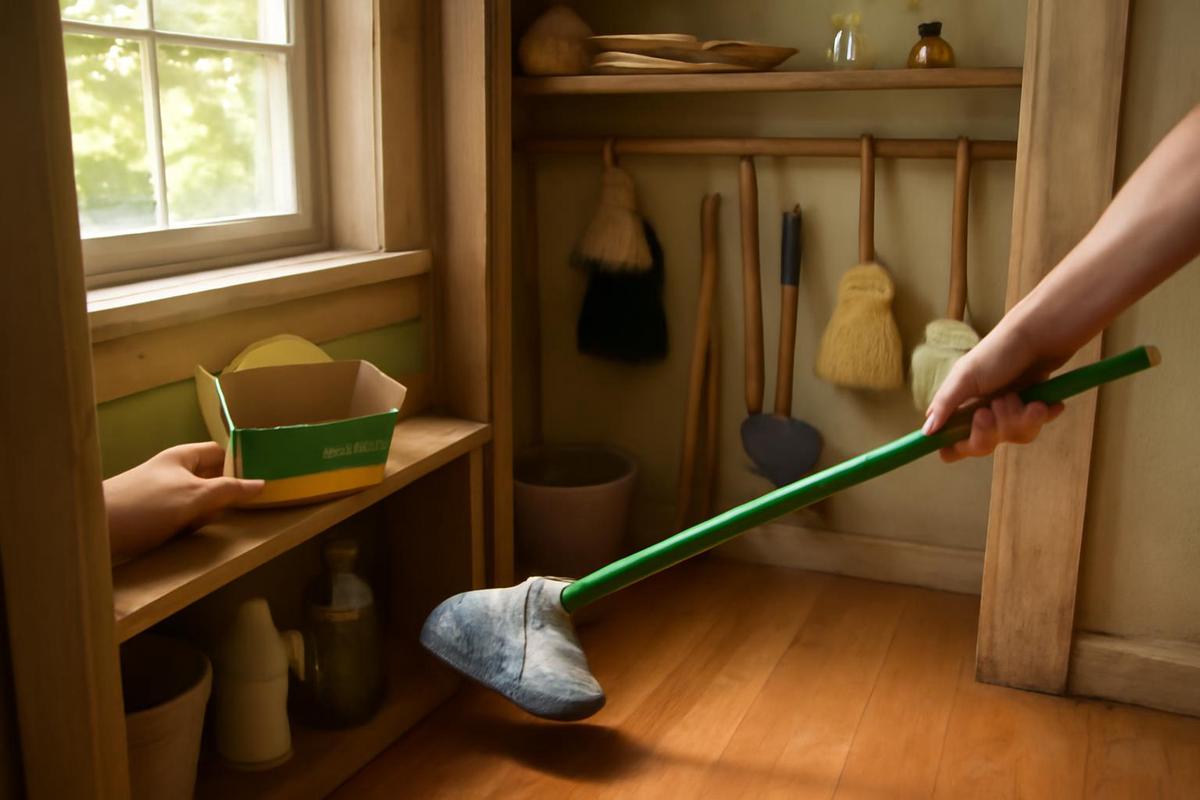 Truco del calcetín para Swiffer en la limpieza del hogar